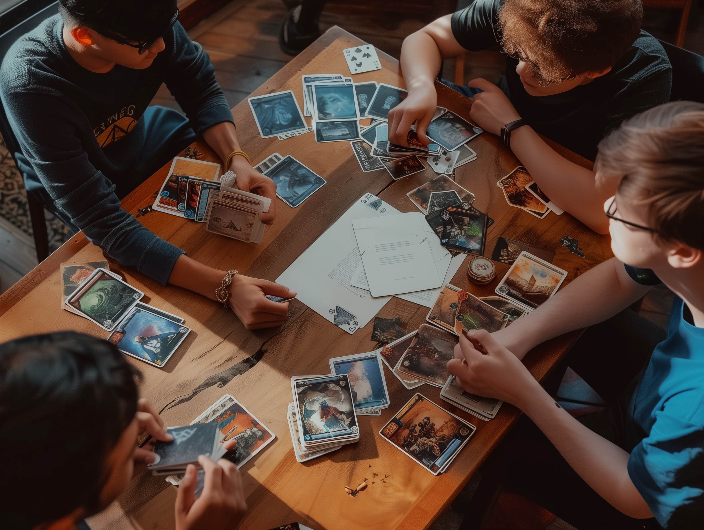 bindablu team playing tcg cards