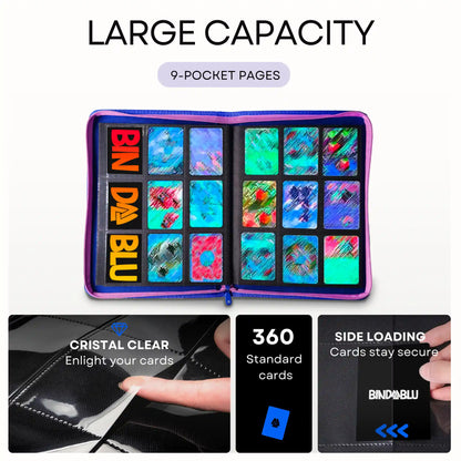 Bmax 9-Pocket Zip Card Binder - 360 Cards TCG Binder