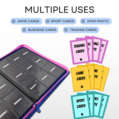 Bmax 9-Pocket Zip Card Binder - 360 Cards TCG Binder