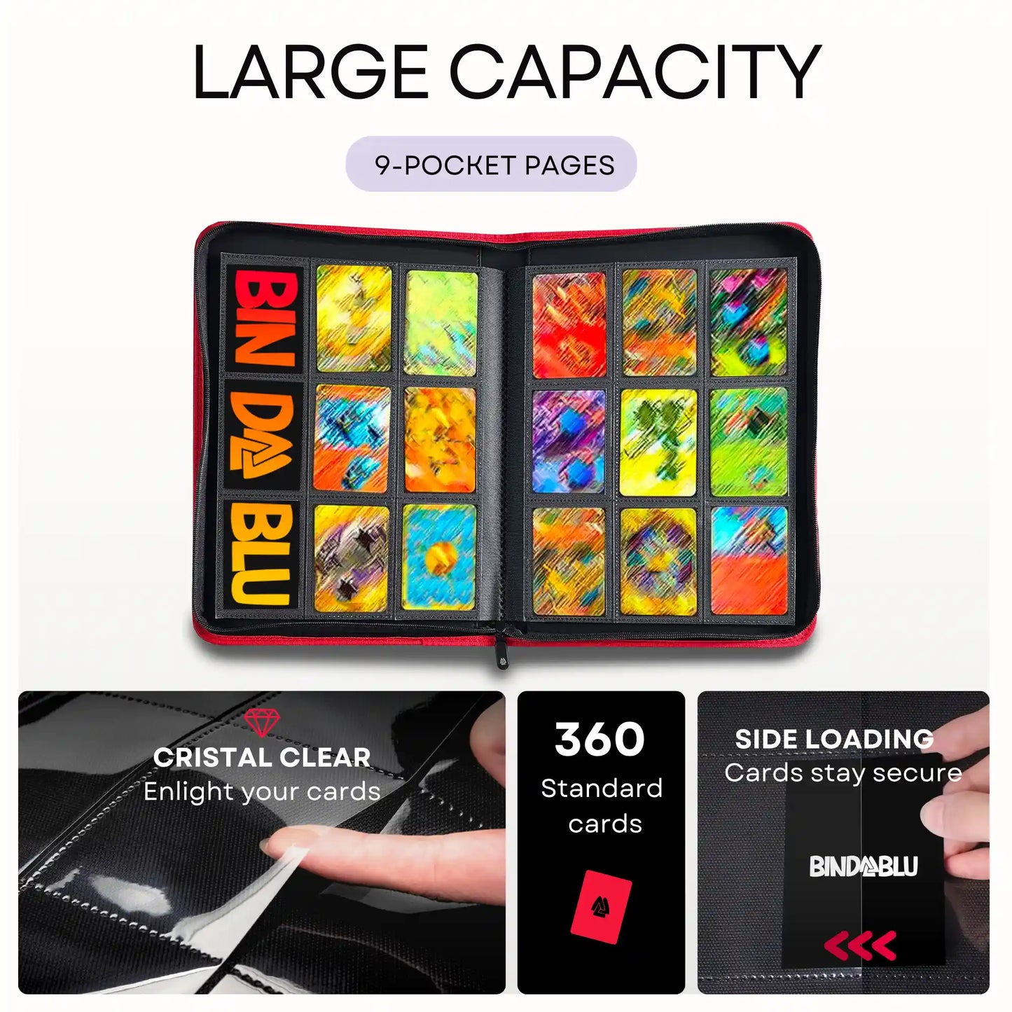 BmaxR - 9-Pocket Zip Card Binder - 360 Cards TCG Binder